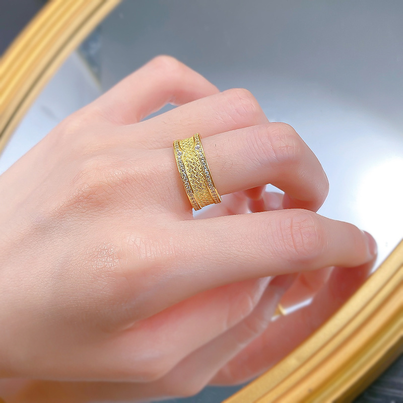 Choucong Brand Wedding Rings Vintage Jewelry Real 100% 925 Sterling Silver White Moissanite Diamond Weave 18K Gold Eternity Lady Women Engagement Band