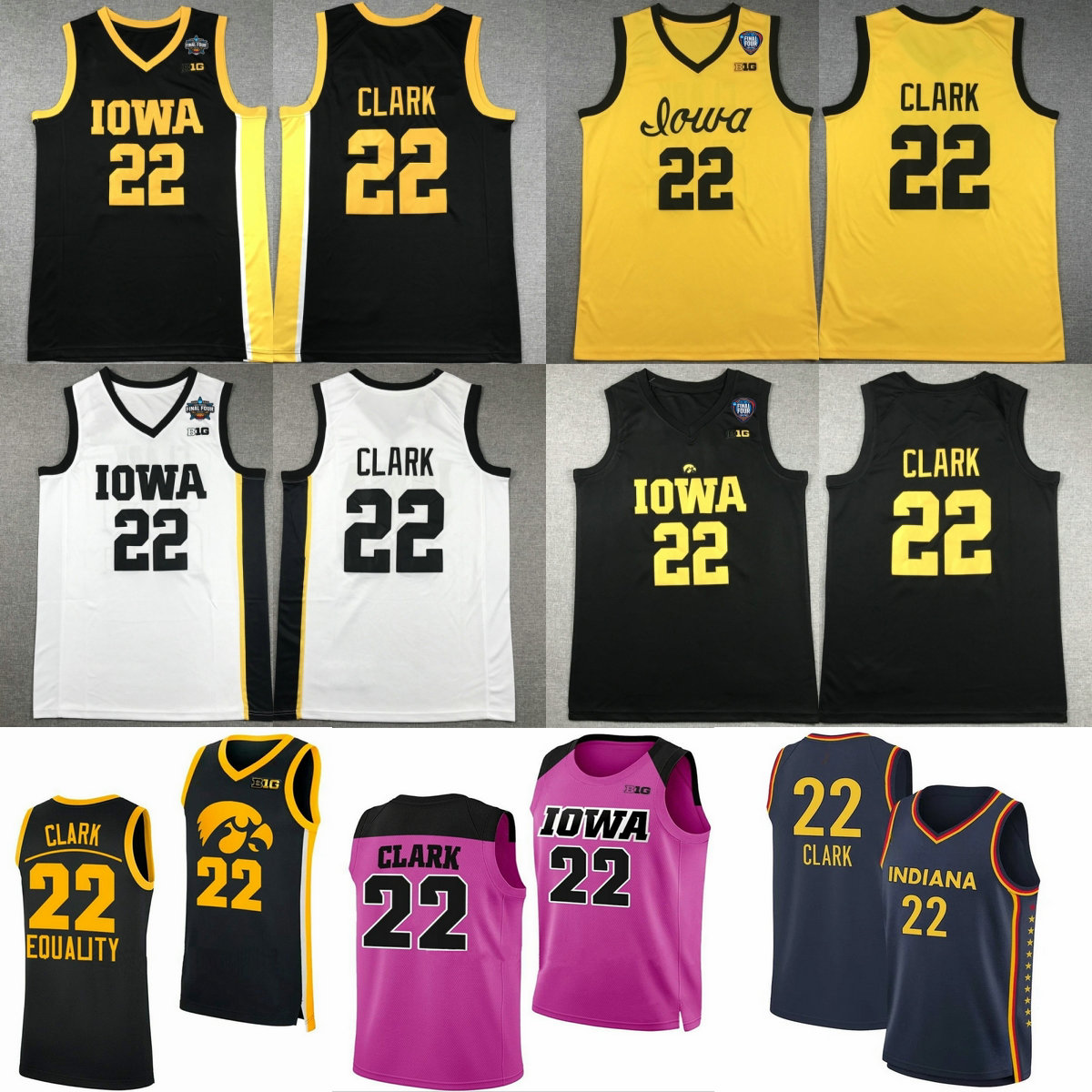 Iowa Eagle Eye Basketball Jersey NCAA Custom Caitlin Clark 22 Sydney Affolter Molly Davis Hannah Stuelke Full Stitched Youth Women Breathable Sports Shirt