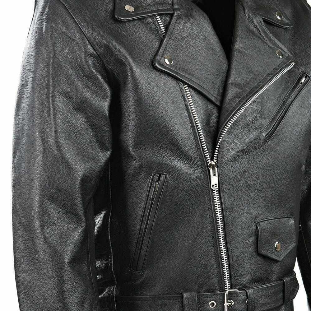 Men PU Leather Jacket Motorcycle Fashion Slim Fit Leather CoatT250311