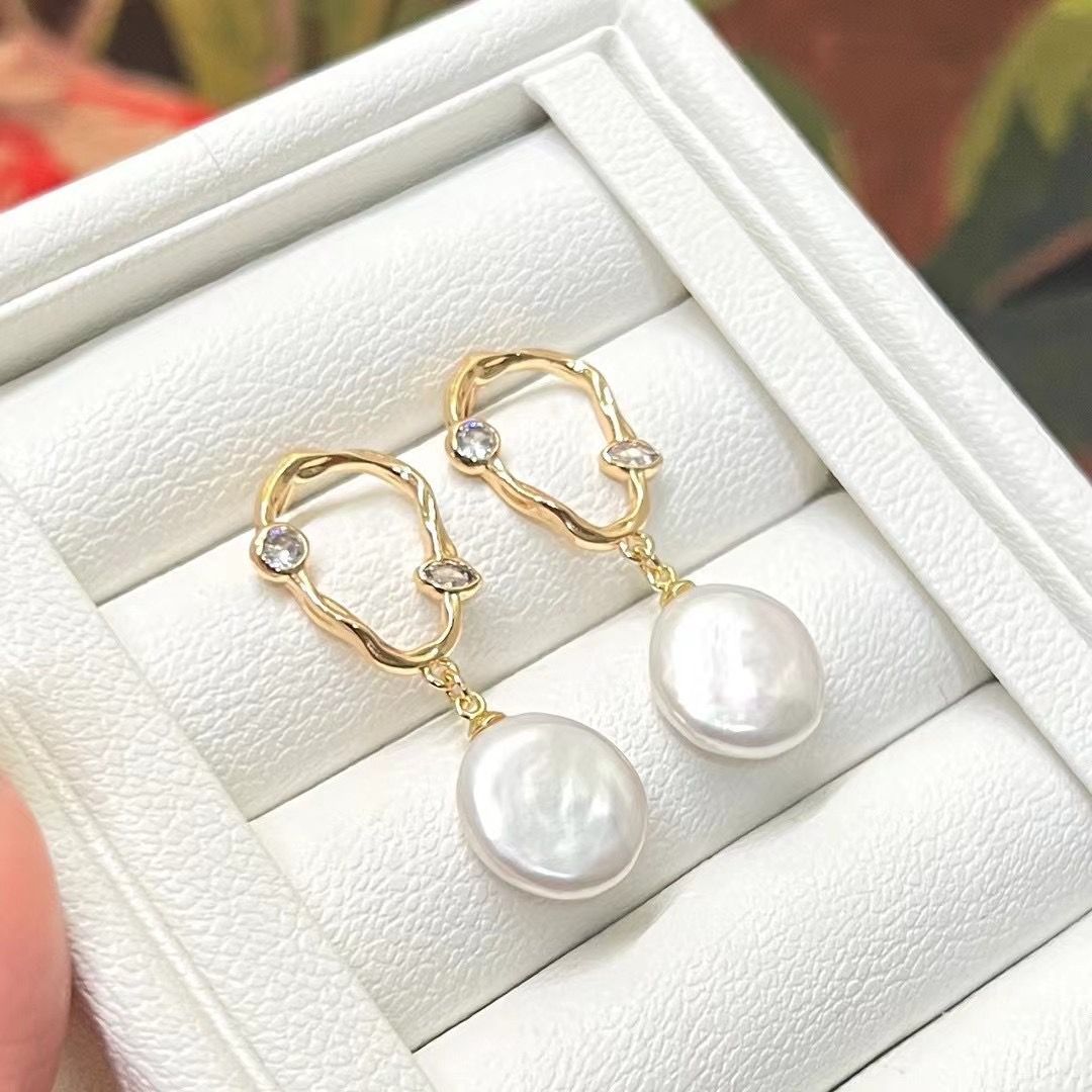 Freshwater Pearl Pendant Earrings for Women - Elegant Accessory