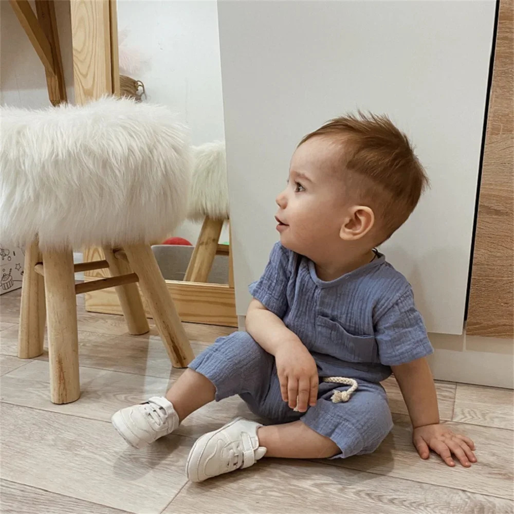 2 Pieces Babies Outfit Set Cotton born Baby Girl Clothes Boys Toddler Romper T-shirts and Shorts Infant Soft Clothes 250311