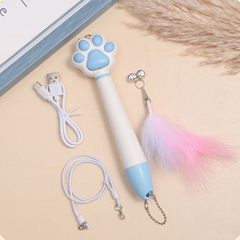 Lazy pet supplies cat paw laser teaser cat stick plastic infrared teaser pen rechargeable teaser cat toys morefunpet