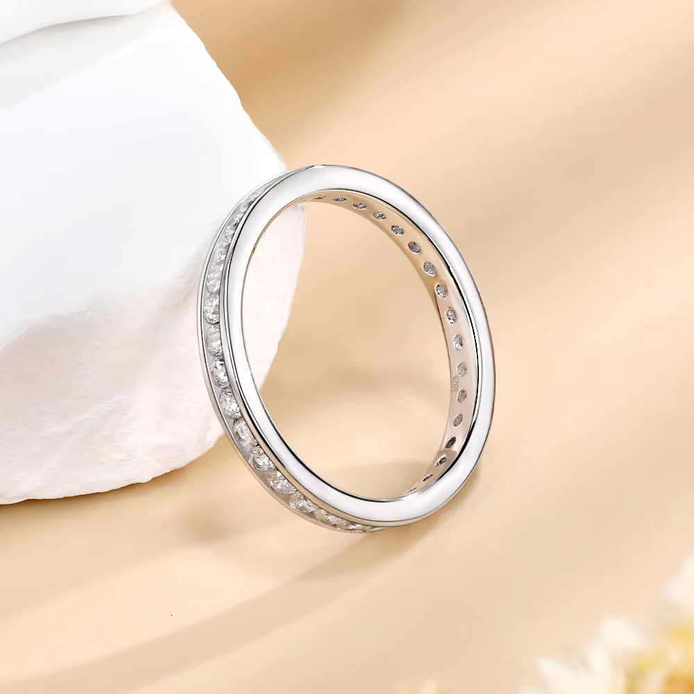 Kirin Jewelry 925 Sterling Silver Moissanite Rings Wedding Ring Eternity Ring