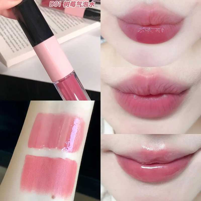 Double sided waterproof nude red lip gloss matte mirror liquid lipstick durable cherry red lip glacier sexy coloring lipstick makeup W250312