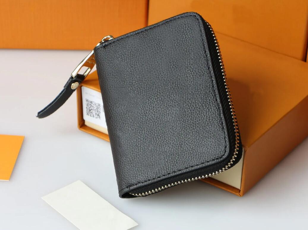 Top Fashion designer flowers zipper short wallets luxurys Men Women zipper leather bags Classic clutch wallet Letters coin Purse Original Box Plaid card holder