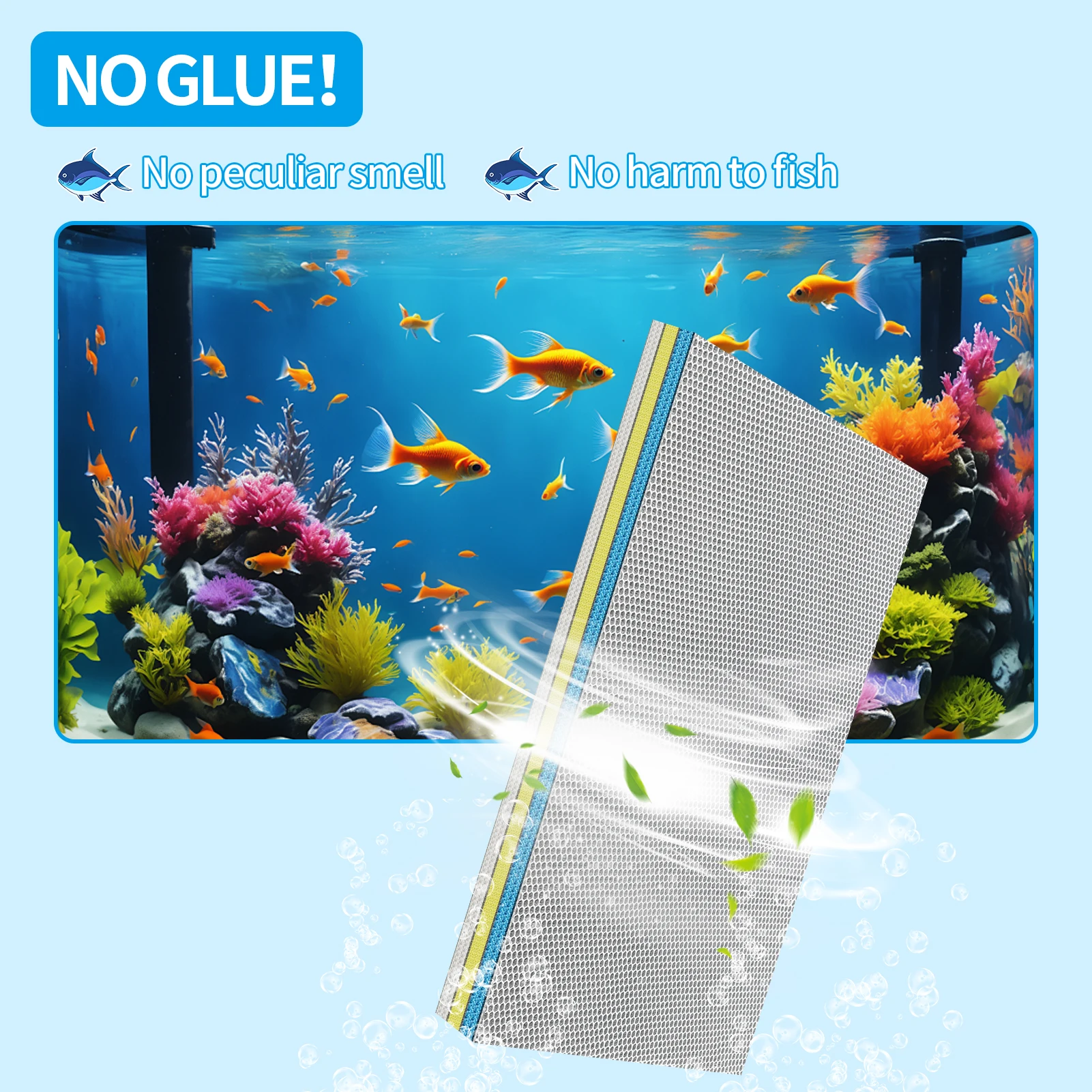 15 Layers Aquarium Filter Media Sponge 15D Fish Tank No Glue Foam Biochemical Cotton Aquarium Accessories Filter Meterial