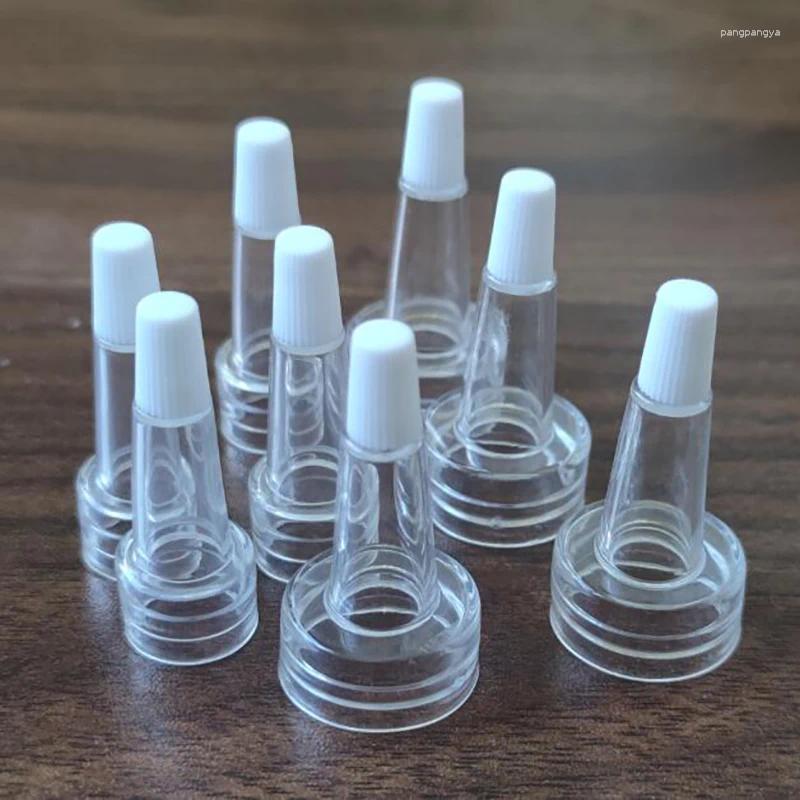 Storage Bottles 50/100 X Clear 13mm 20mm White Tip Spout Cap Rubber Lids Ampoule Serum Transparent Silicone Straw Dropper