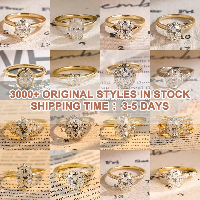 Factory Price VVS Moissanite Diamond 925 Sterling Silver Crushed Ice Cut Oval Moissanite Engagement Ring with Double Hidden Halo