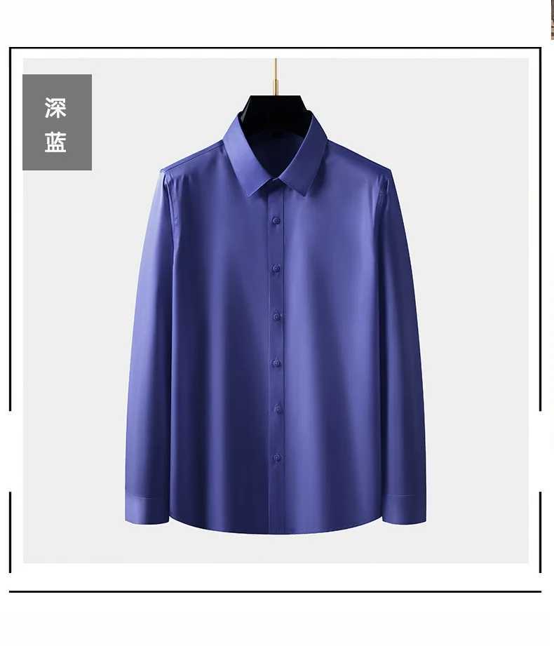 Mens long sleeved spring autumn 2025 oversized white iron free business casual formal long sleeved shirt W250312