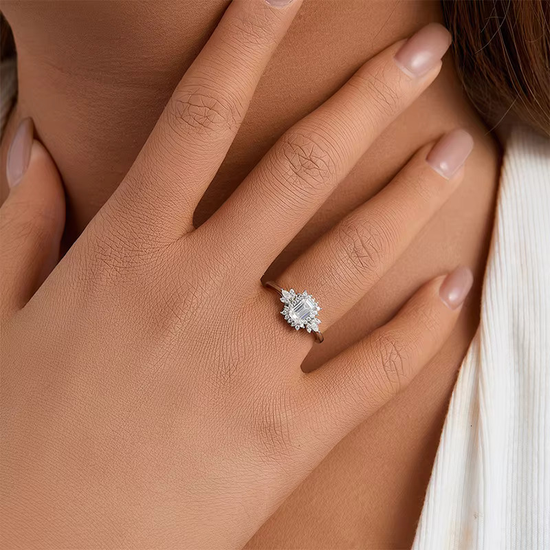 Custom VVS D Moissanite Eternity Band Diamond Ring Women Jewelry Promise Engagement Wedding 925 Sterling Silver Stackable Ring