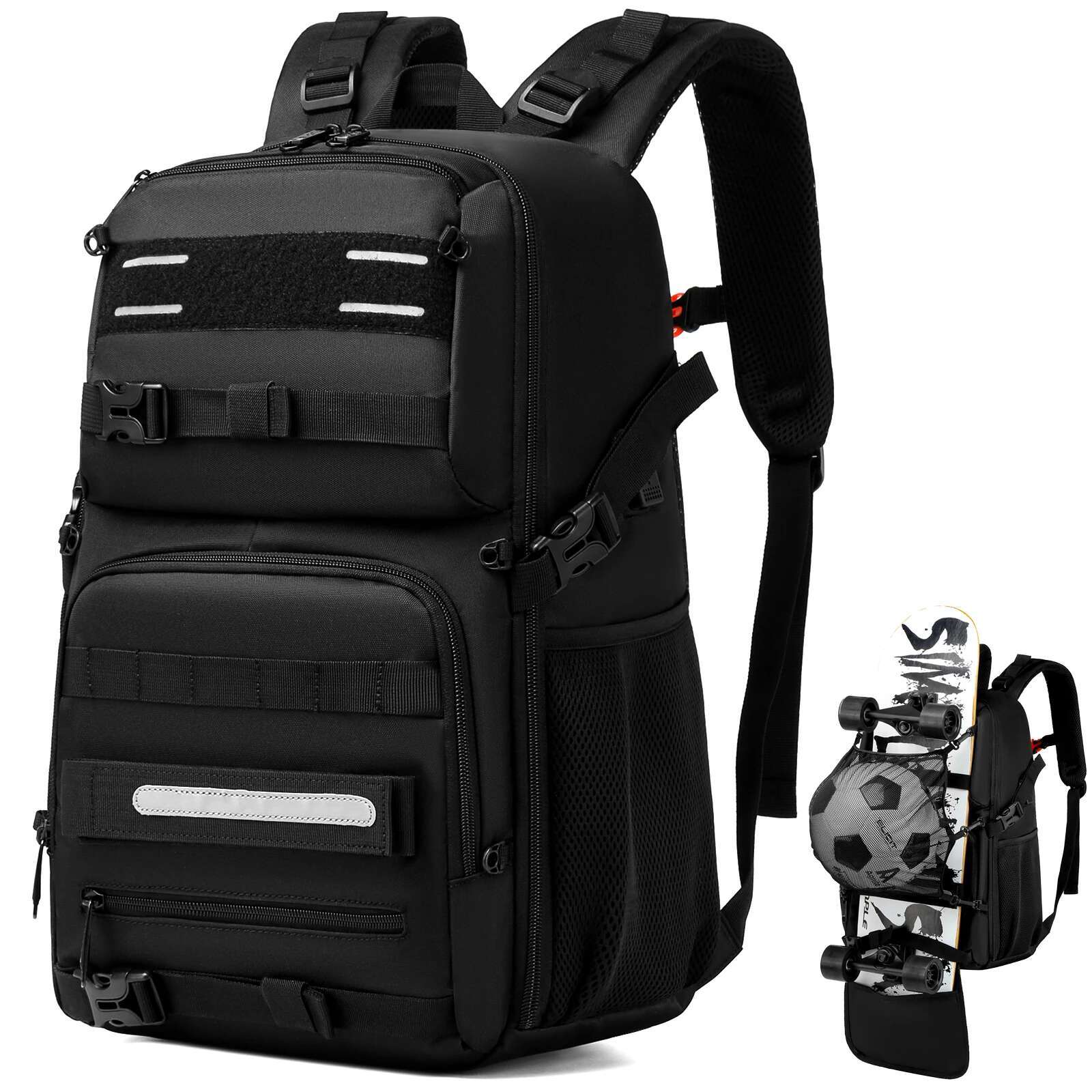 Yh&Gs Skateboard With USB Charging Port Multifunctional Sports Longboard Bag Basketball Backpack For 15.6 Inch Laptop