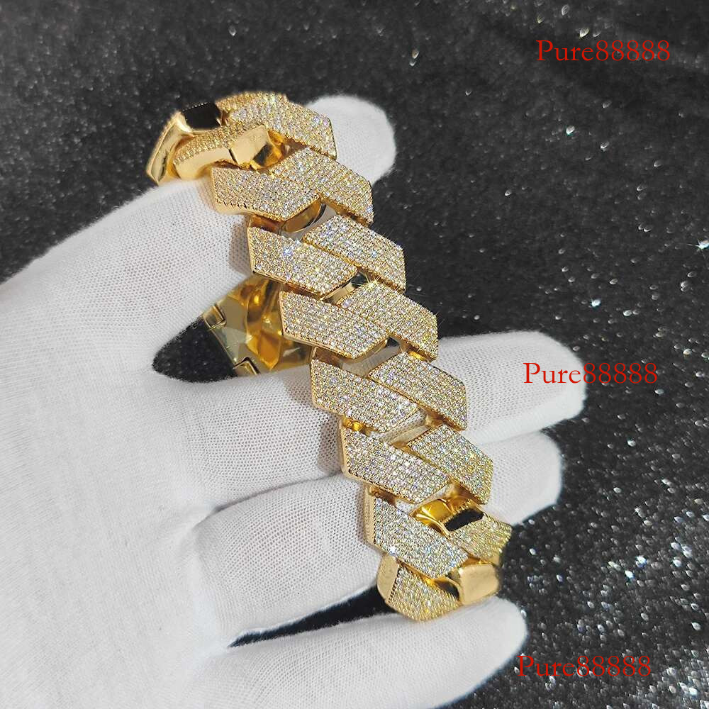High Quality Custom Hip Hop Jewelry Dia Necklace 20mm 6 Rows CZ Cuban K CHAIN Bg Big Heavy Iced Out Chain For Men