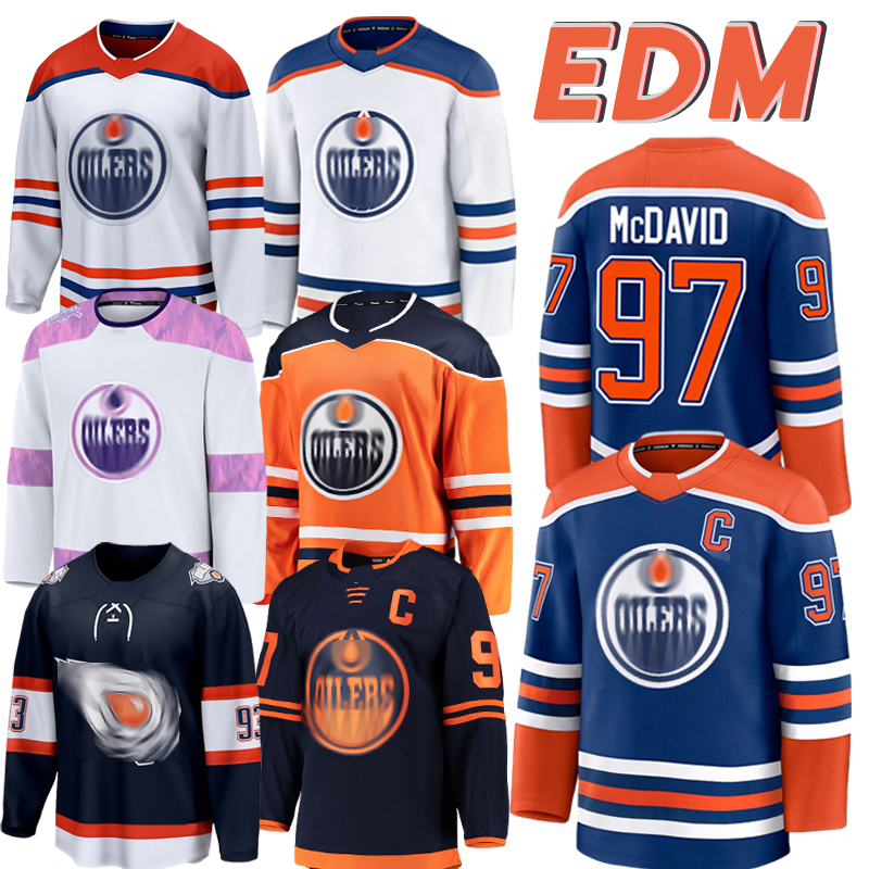 Oilers Jersey #97 McDavidss jersey #29 Leon Draisaitl jersey #99 Wayne Gretzky Evander Kane Zach Hyman Viktor Arvidsson Jeff Skinner edmonton hockey jerseys