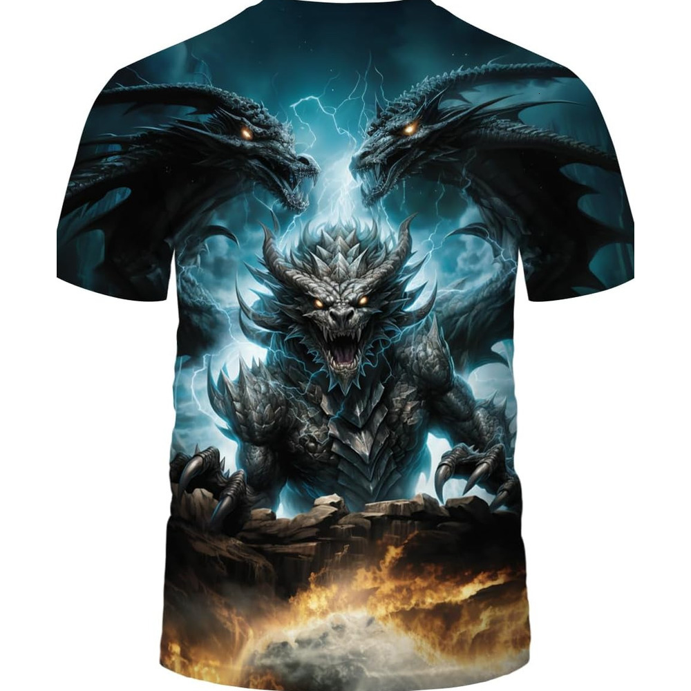Mens T shirt Traditional Dragon T-Shirt Funny Anime Graphic Tee Shirt tee Casual tops summer clothes cool