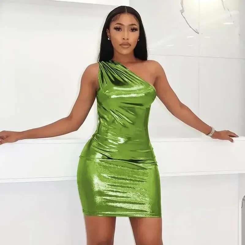 EVNISI One Shoulder Sexy Bodycon Irregular Skinny Mini Dress Party Nightclub Buttocks Short Vestido Women Summer