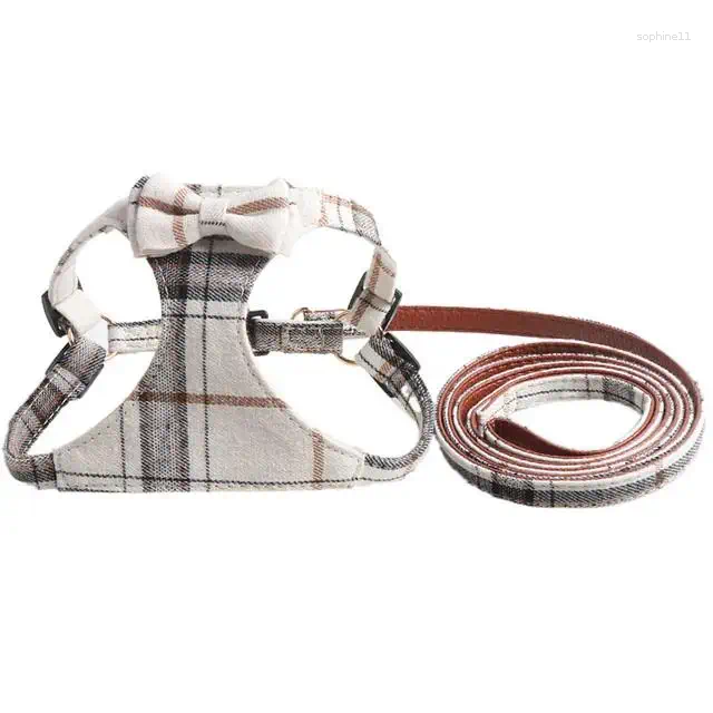 Update Vest Harness Leash Set For Small Dog Reflective Adjustable Puppy Bow Pet Outdoor Dogs Running Walking