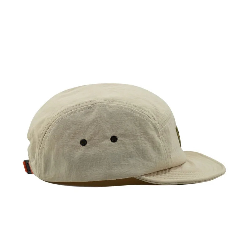 Fashion 5panel baseball cap with snap button for quick drying and flat edging suitable men women adjustable summer casual sun protection hat 250410