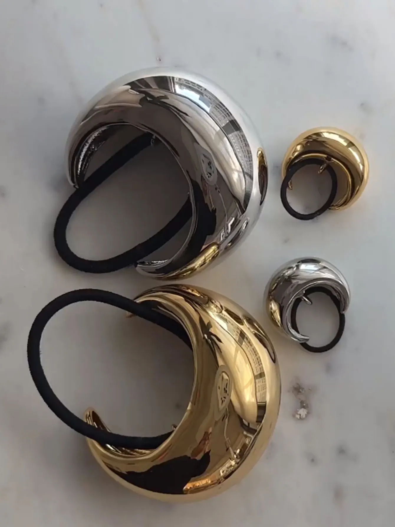Uworld Stainless Steel 18k Gold Color Waterproof Mini Dome Cuff Bubble Hair Accessory To Finish Off The End Of A Braid250304