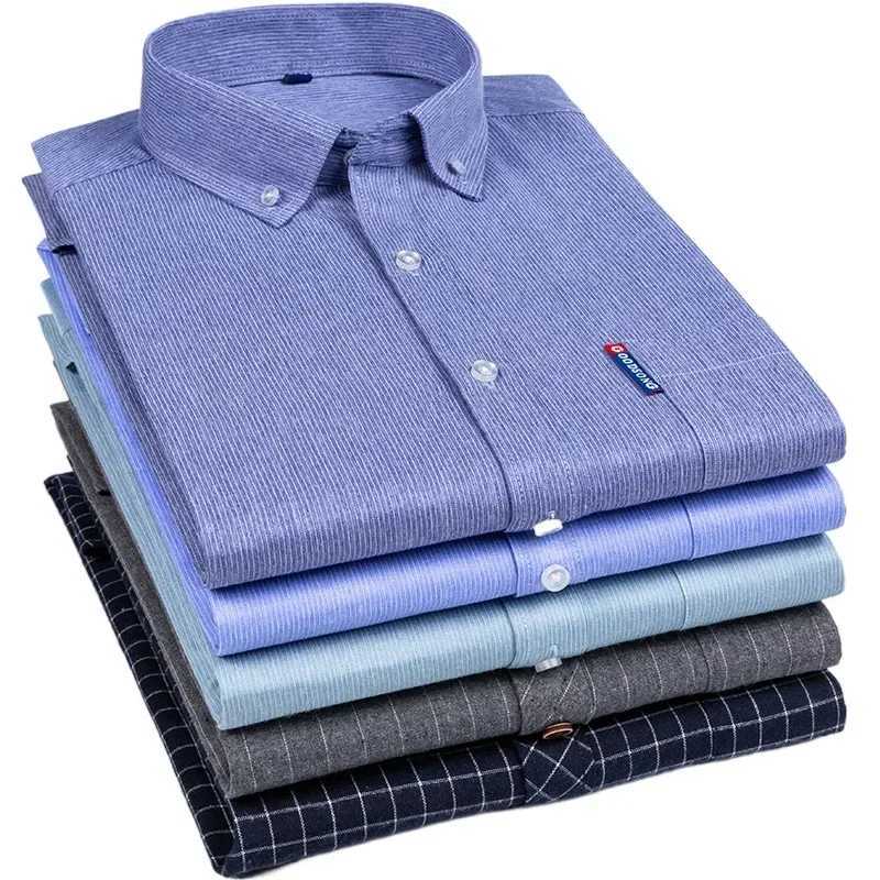 Endland elegant designer cotton mens long sleeved shirt slim fit formal plain shirt plain top single pocket shirt W250312