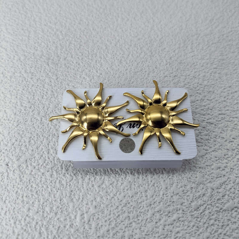 Fashionable New Sun Pendant Exquisite Stainless Steel Necklace Earrings Ear Accessories Women's Gift