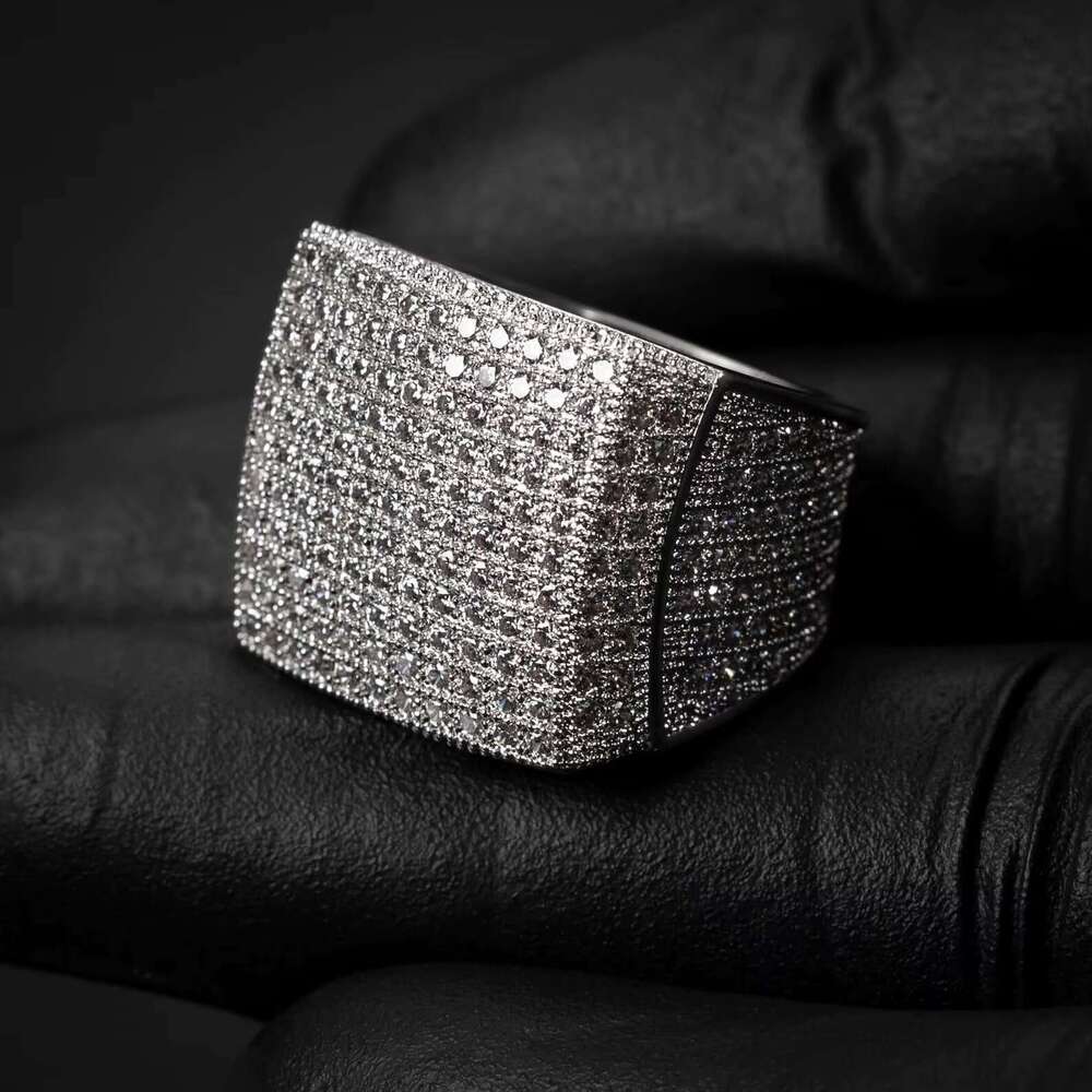 Hip hop moissanite all ice men's fashion statement champion party ring for sale at the most favorable price