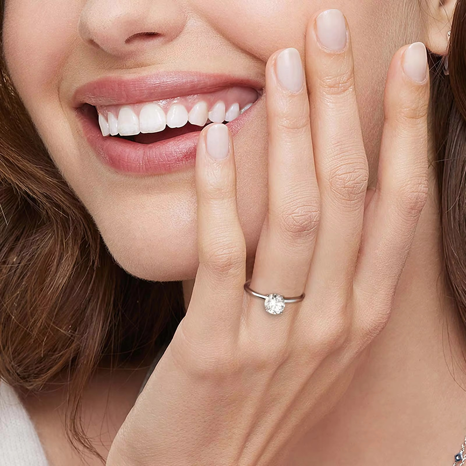 1.0CT Moissanite Rings for Women Wedding Jewelry S925 Sterling Silver 4 Prong Pass Diamond Tester Men Moissanite Engagement Ring