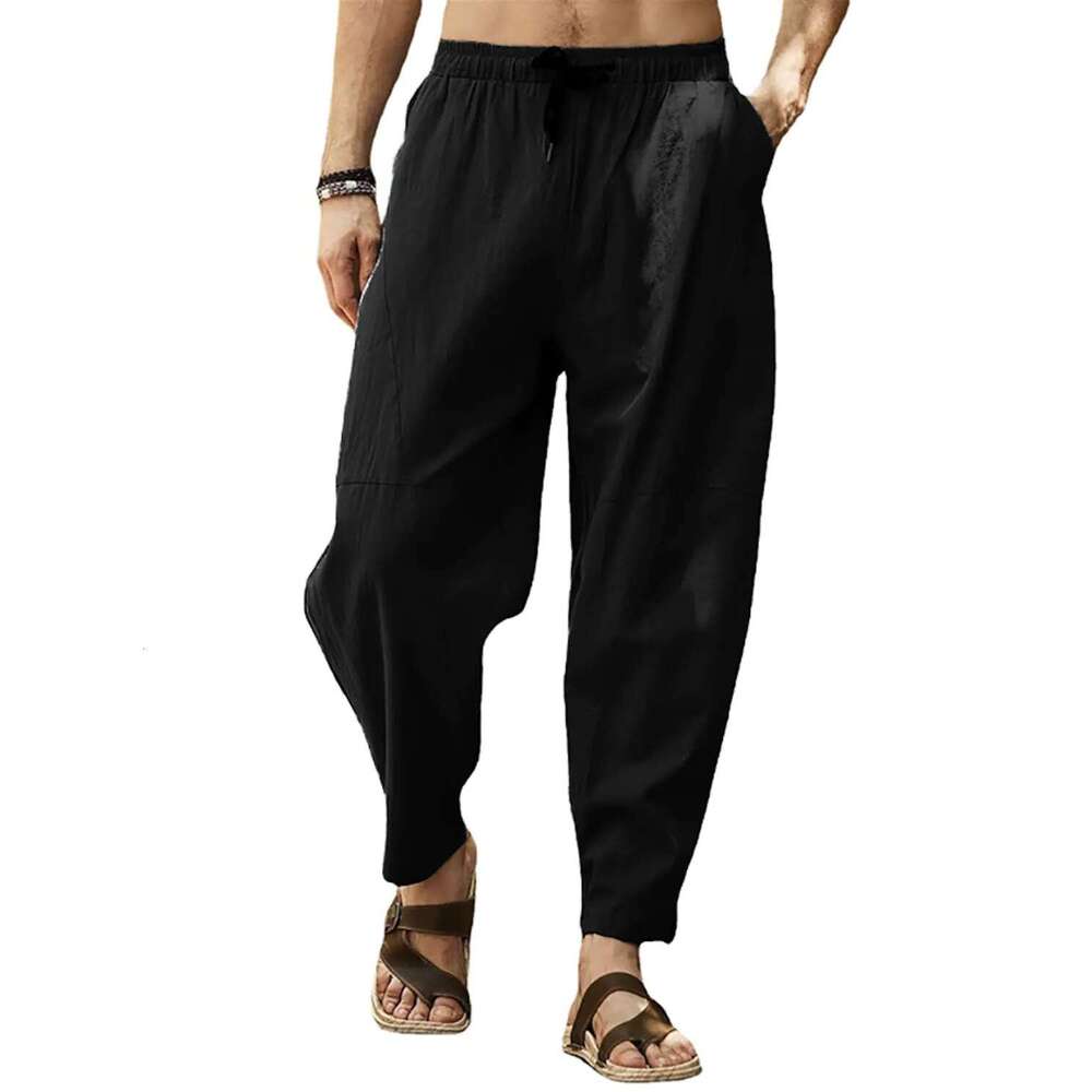 plus size loose casual sports pants, cotton en drawstring hip-hop lantern shorts, men's 2025 new style, chic and elegant clothing