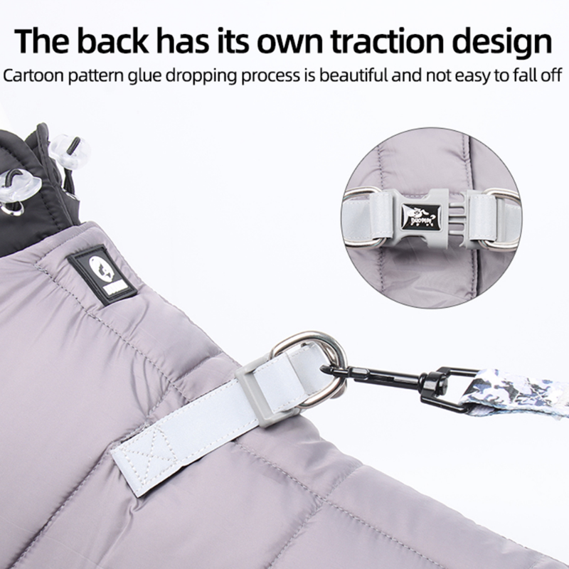 Winter Waterproof Pets Clothes Warm Thicken Dog Jacket with D Ring Puppy Coats for Small Medium Dogs Jumpsuit Chihuahua Overalls