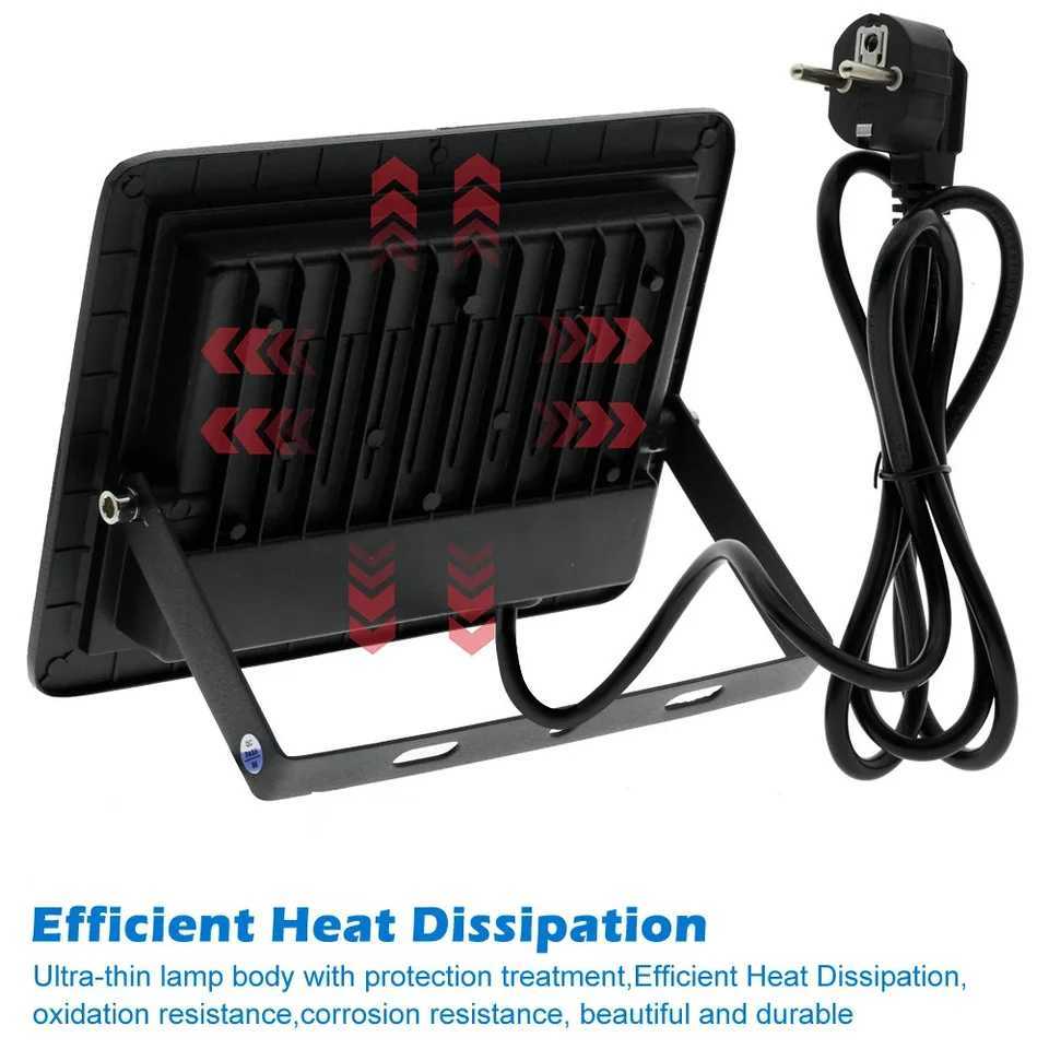 LED UV Floodlight AC 220V 50W 100W Halloween Party Flood Lights 395nm 400nm IP66 Waterproof Ultraviolet Fluorescent Stage Lamp X250312