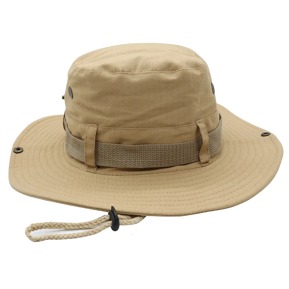 Outdoor Mens Solid Big Eaf Sun Hat Bucket AntiUV Protection Women Summer Hiking For Fishing Camper Camp Cap 250304