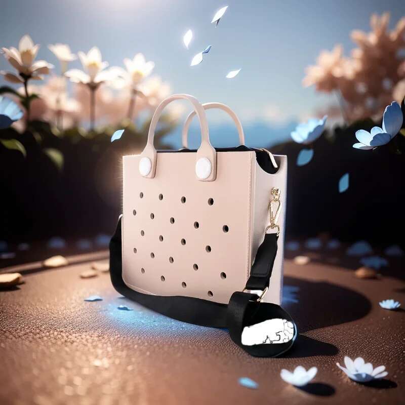 Soft Rubber Shoulder Colorful Fashion Beach Handbag For Women Fit Personalized Bag Charms Summer Style Shopping Bags