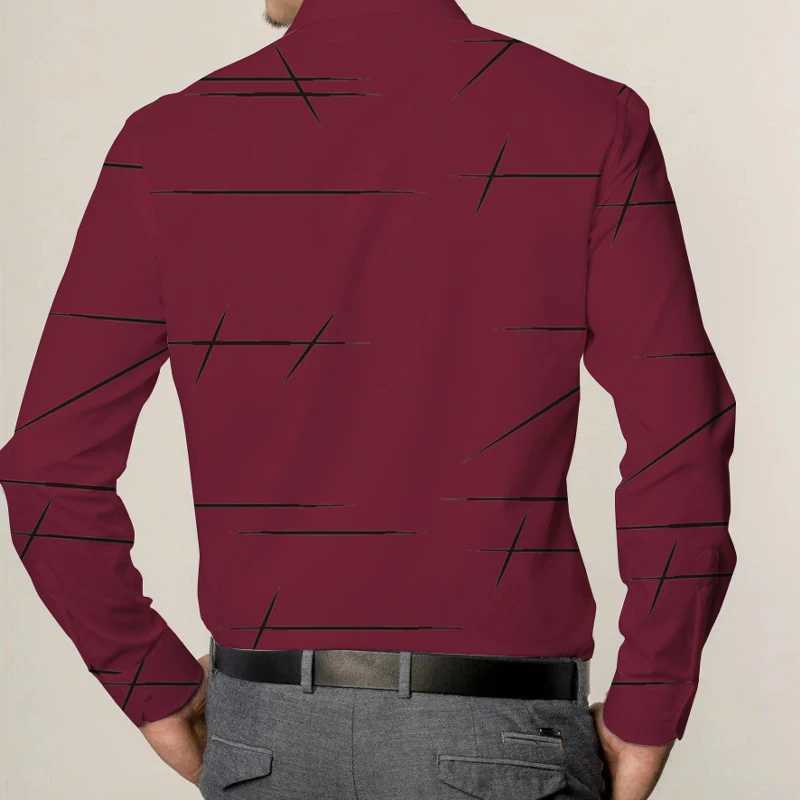 2025 new solid color mens formal professional shirt button top long sleeved striped lapel casual and comfortable spring W250312