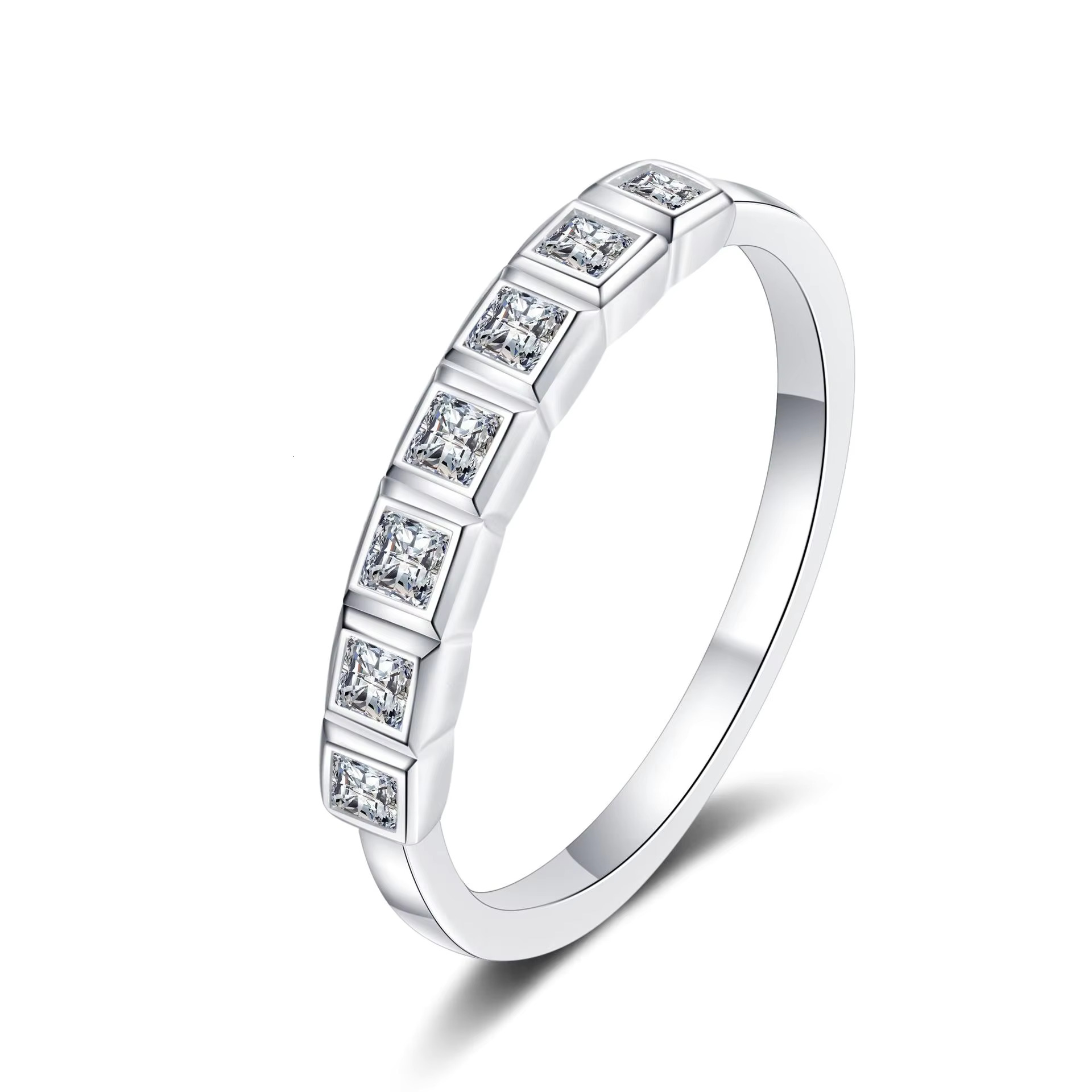 Stunning Princess Cut Moissanite Silver Ring for Women