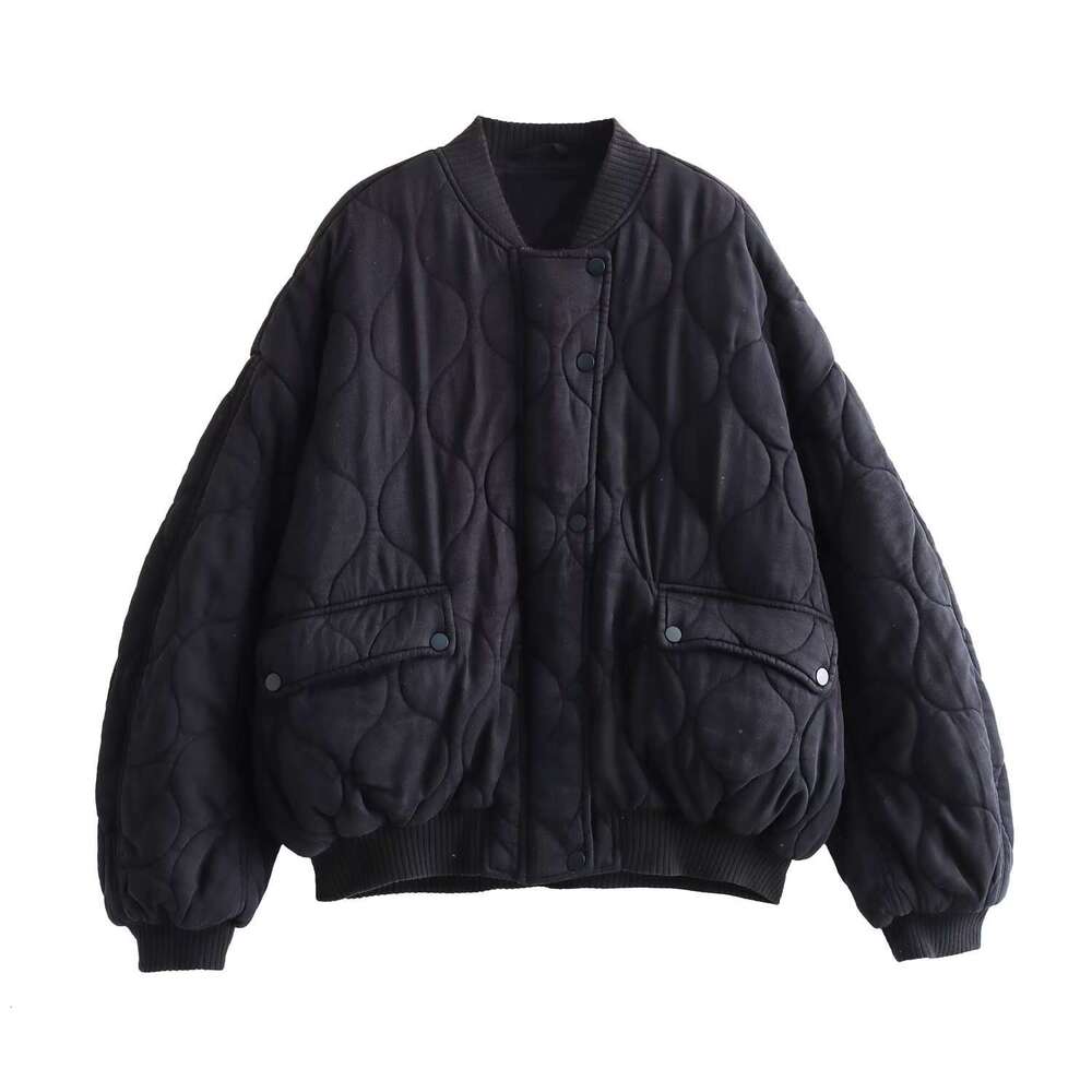 Women's Autumn And Winter Fashion Loose Pilot Shoulder Width Washed Cotton Jacket B481159