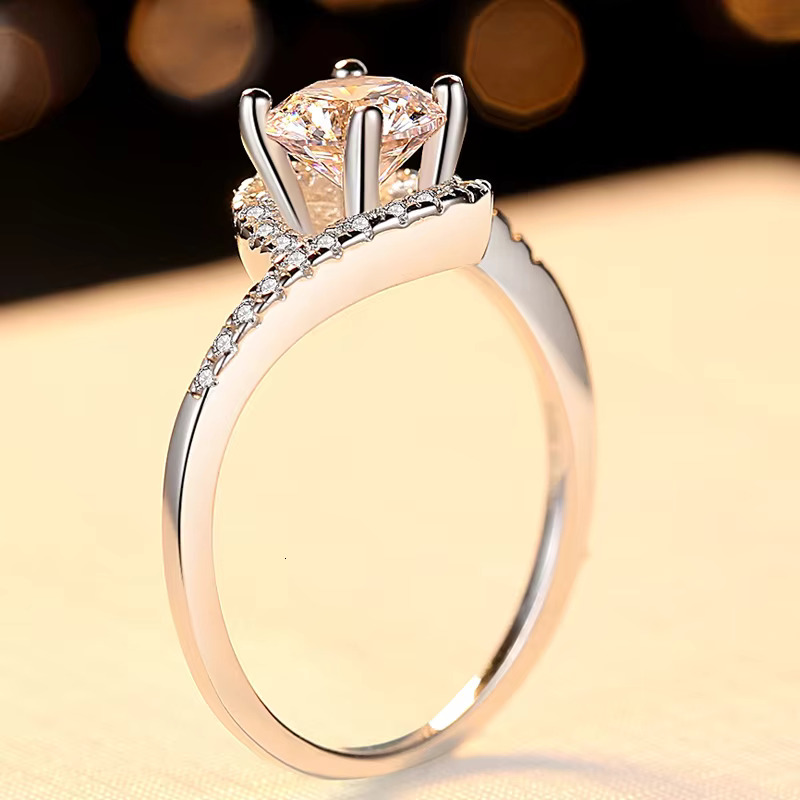 Wholesale Price GRA Moissanite Round Moissanite VVS Moissanite Round Diamond Ring
