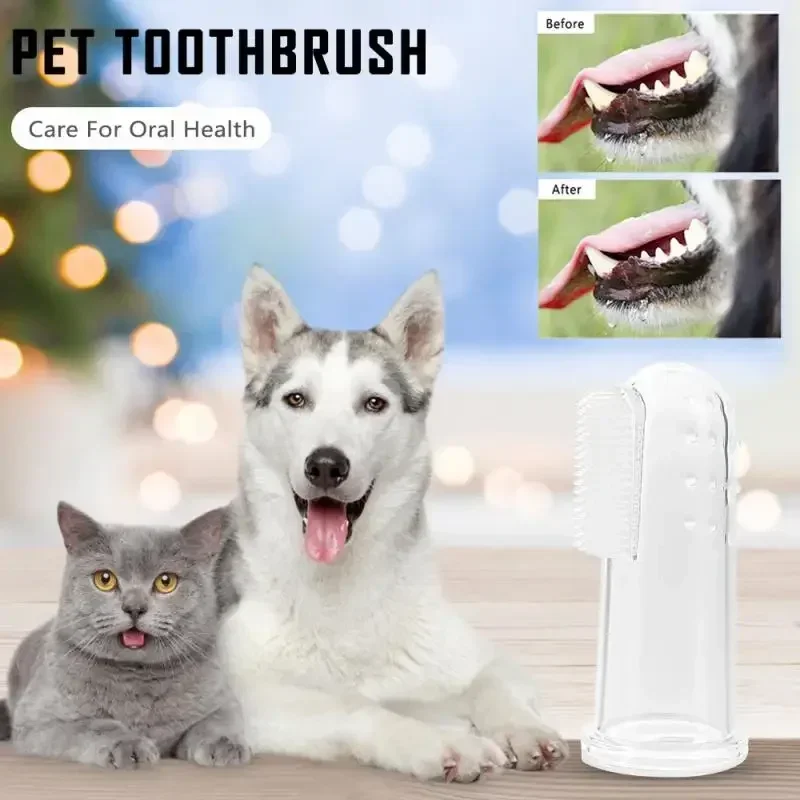 Pet Toothbrush Food Grade Silicone Finger Toothbrush Bad Breath Care Tools Dog Cat Cleaning Brush cepillo de dientes para perro