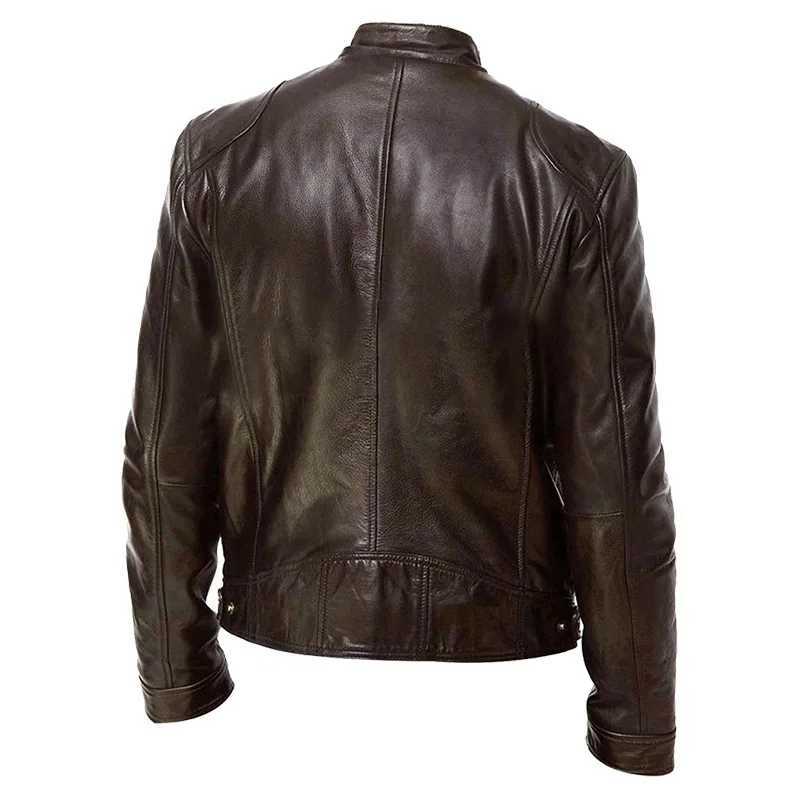2023 Spring Casual Motorcycle Mens PU Jacket Biker Leather Coats Windbreaker Leather Jacket Men Leather Jackets Slim ClothingT250311