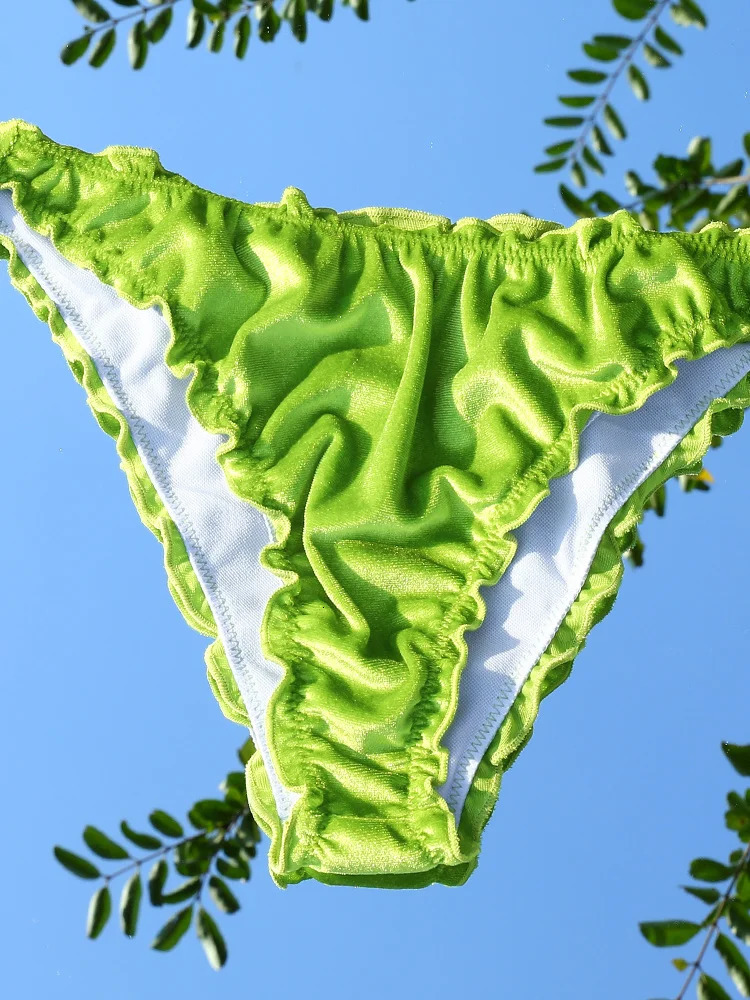 ZRTAK Swimsuit Bikinis Micro Thongs Women Triangle Swimwear Velvet Bandage Bathing Suits Brailian Biquini 250310