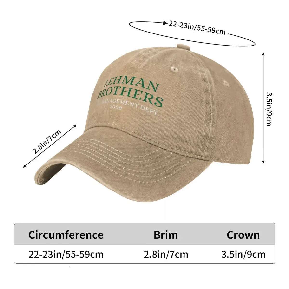Vintage Lehman Brothers Risk Management Department 2008 Baseball Caps Unisex Style Distressed Washed Dad Outdoor Hat Cap