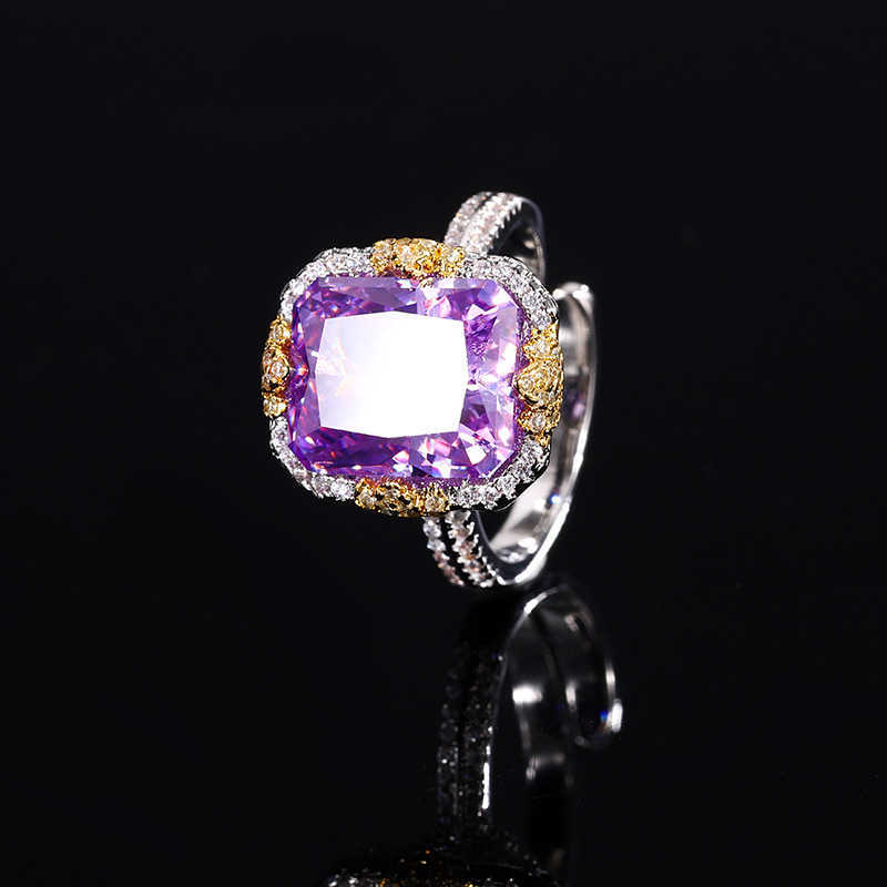 2024 New Zhuangsheng High Carbon Diamond Ice Flower Cutting Copper Inlaid Light Luxury Set Female Lead 10 * 12 W250312