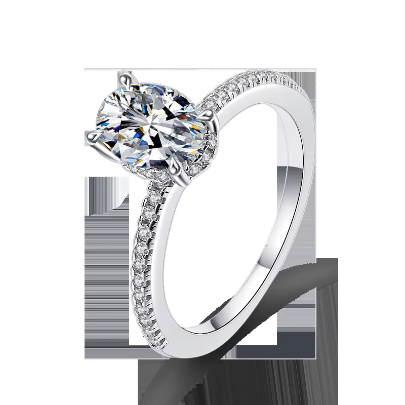ZHILIAN 925 Sterling Silver Cubic Zirconia Cz Minimalist Wedding Engagement Diamond Couple Ring