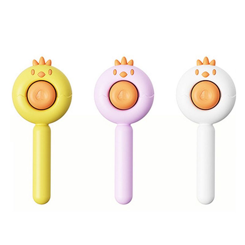 Cute cartoon chick pet cleaning comb ABS stainless steel material massage comfortable one button push hair curved comb teeth morefunpet