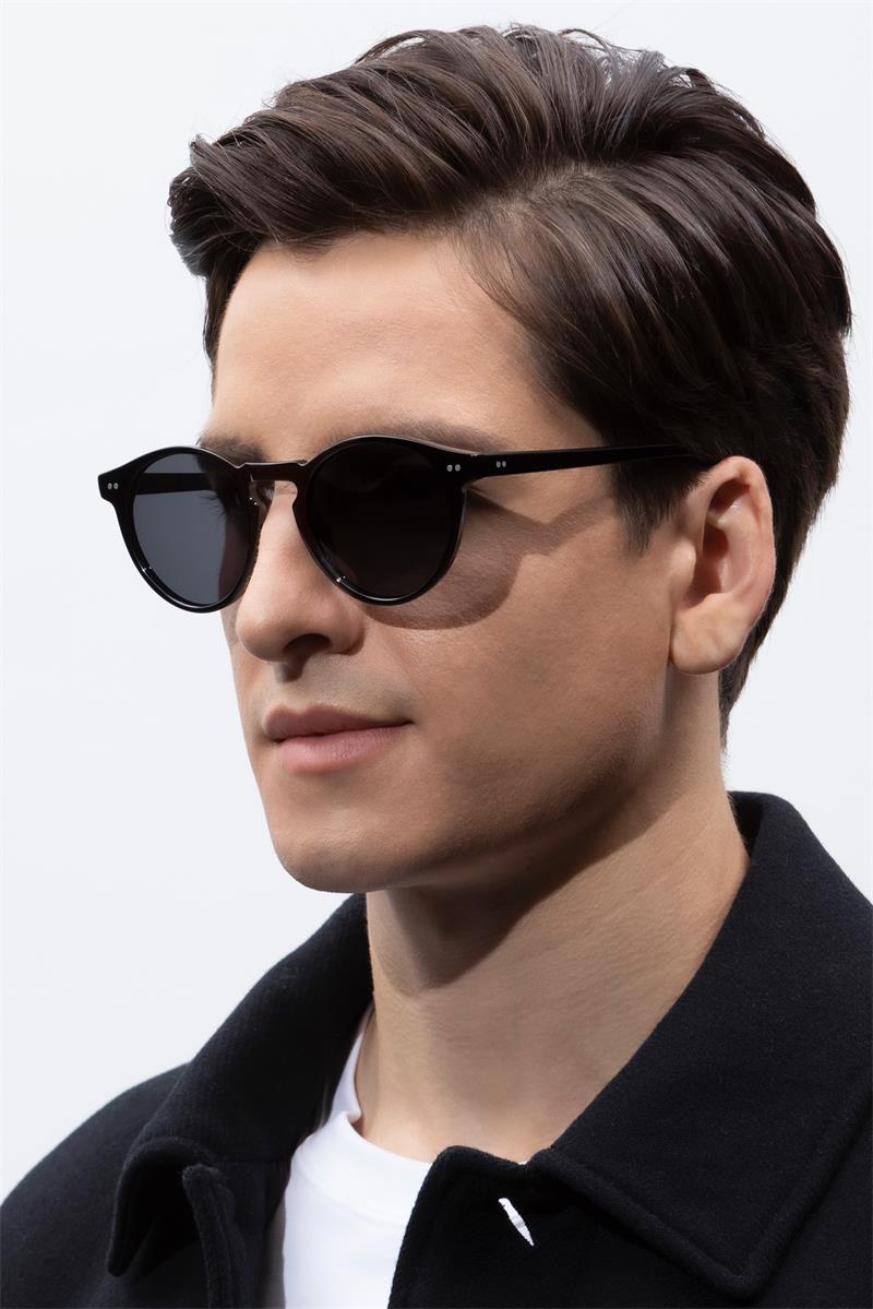 CARFIA Round Acetate Mens Sunglasses Polarized UV Protection Classic Retro Sun Glasses