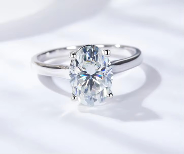 Oval Moissanite Ring GRA Certificate Wholesale 2.5 CT Loose Moissanite Jewelry Oval Moissanite Rings