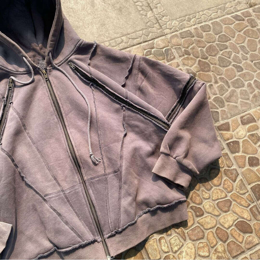 American style multi zipper design, personalized and trendy hoodie, street detachable new loose unisex hoodie