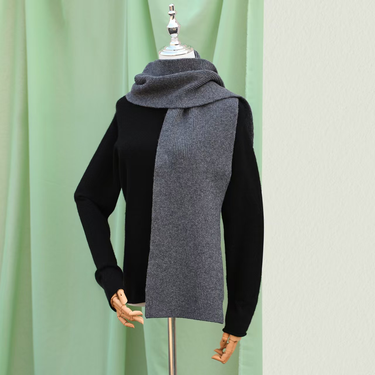 T271 Spring and Autumn Wool Scarf Thick Coarse Needle Towel All-match Korean Accessories Women's Long Neck Warm