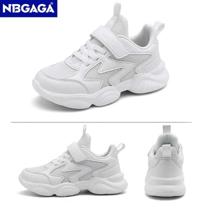 White childrens shoes for boys and girls fashionable comfortable breathable athletic shoes non slip school casual walking shoes Z250312
