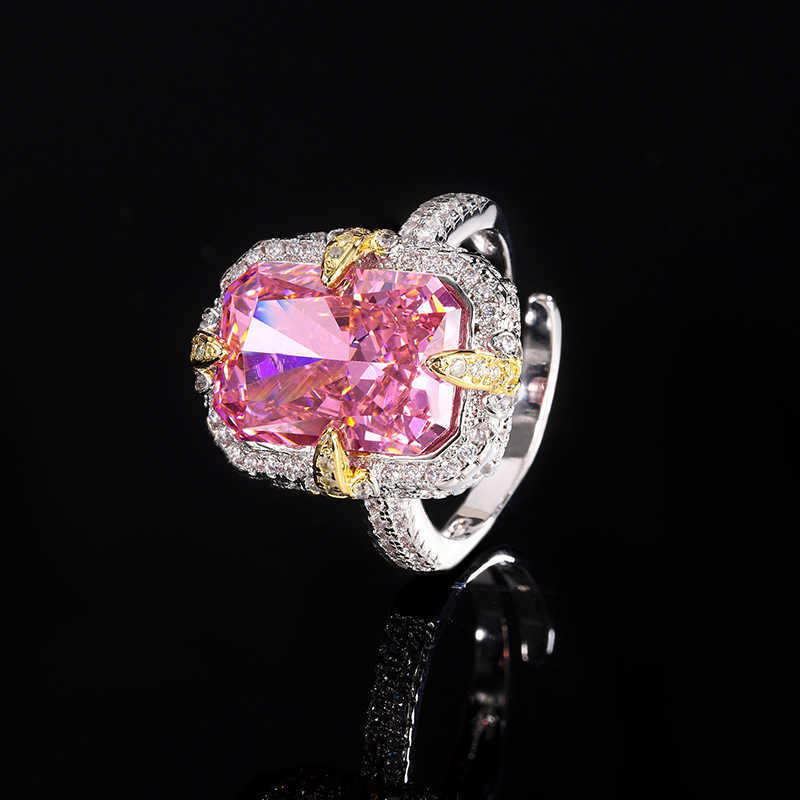 2024 New Zhuangsheng High Carbon Diamond Ice Flower Cutting Copper Inlaid Light Luxury Set for Female Lead 10 * 14 W250312