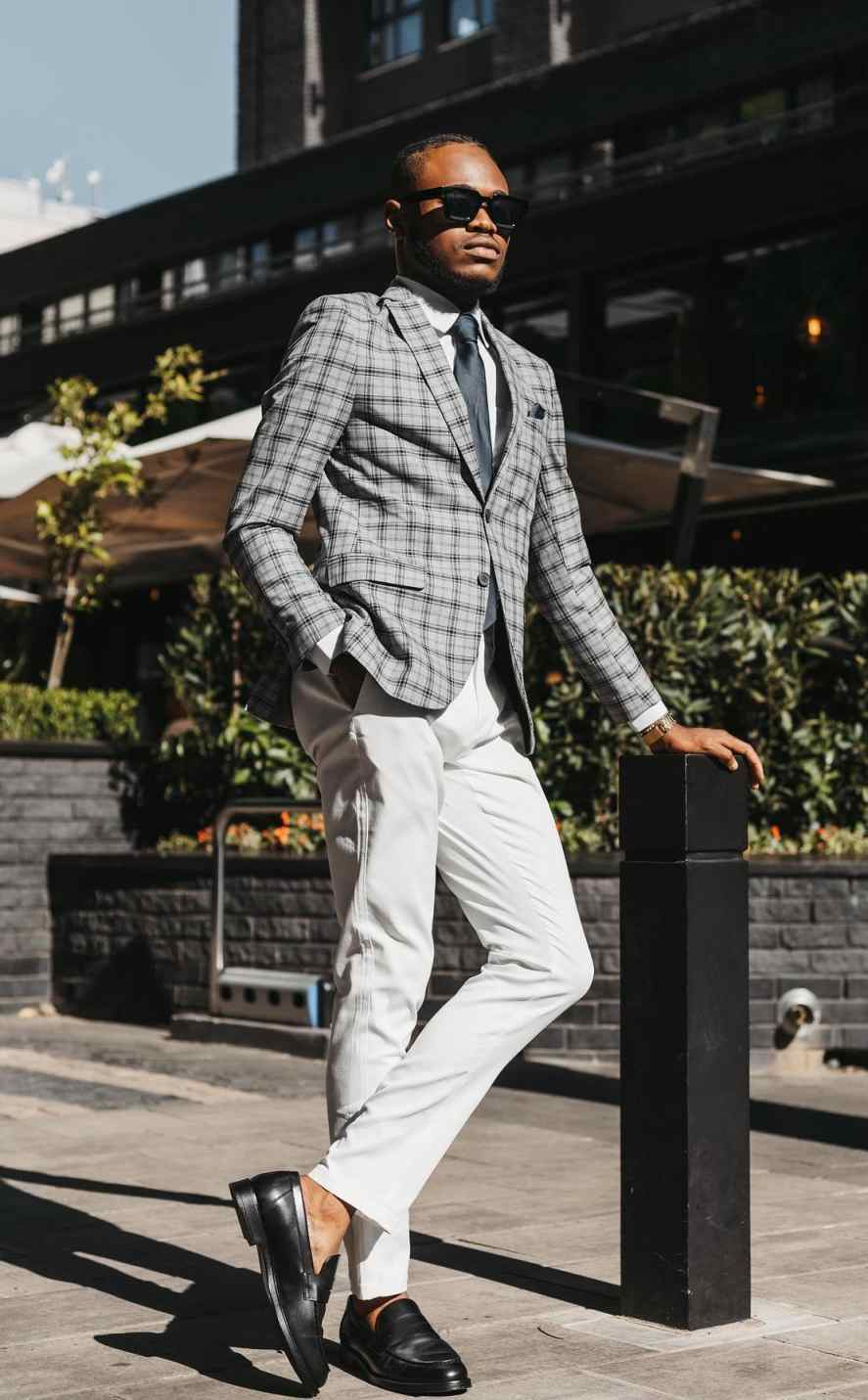 Classic Wedding Tuxedos Single Breasted Check Men Suit Peaked Lapel 1 Piece Set Jacket Casual Groom Business Blazers Customized