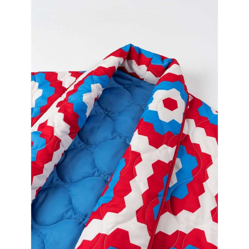 2024 Autumn/Winter New Y2k Fashion Versatile Colorful Printed Loose V-Neck Long Sleeved Cotton Jacket For Women
